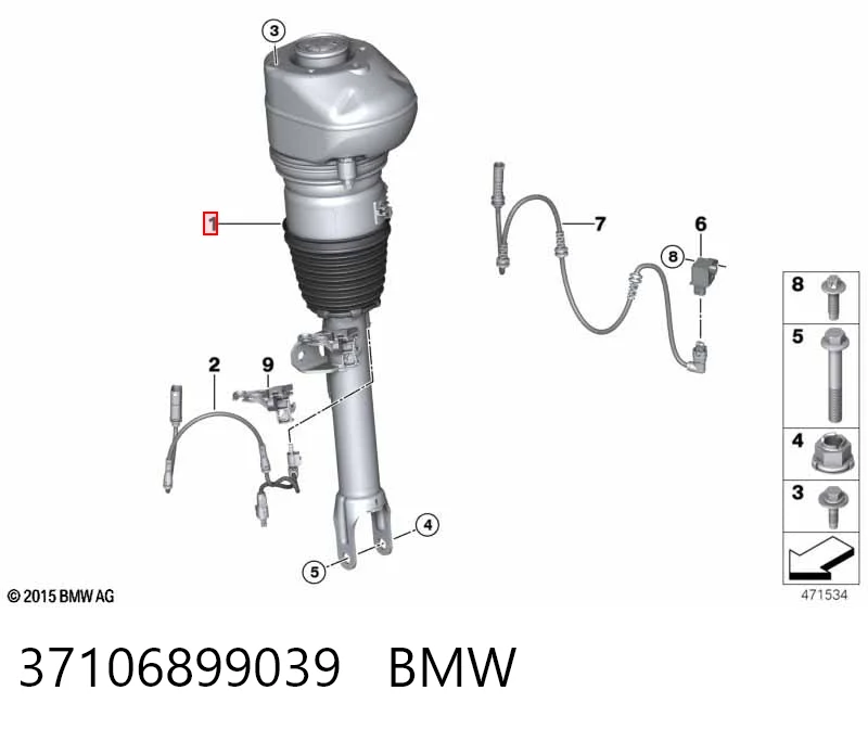 37106899039 BMW Амортизатор передний левый
