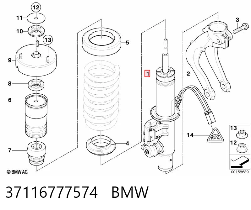 37116777574 BMW Амортизатор передней подвески правый