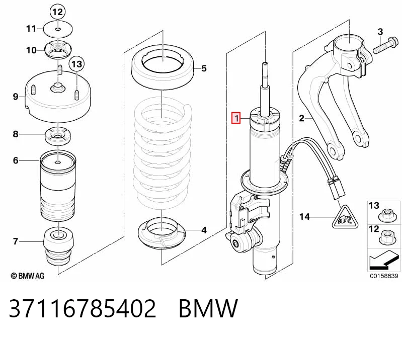 37116785402 BMW Амортизатор передней подвески правый