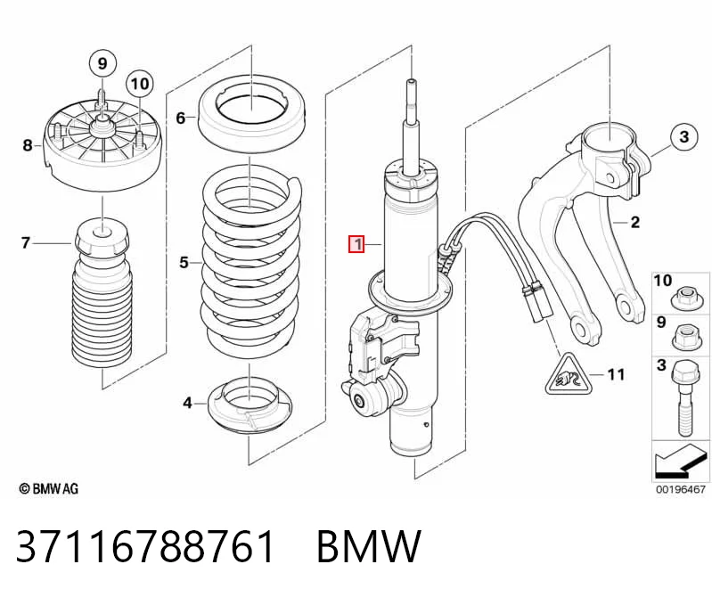 37116788761 BMW Амортизатор передний левый