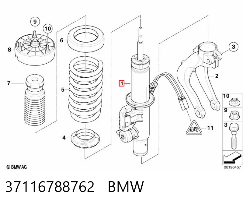 37116788762 BMW Амортизатор передней подвески правый
