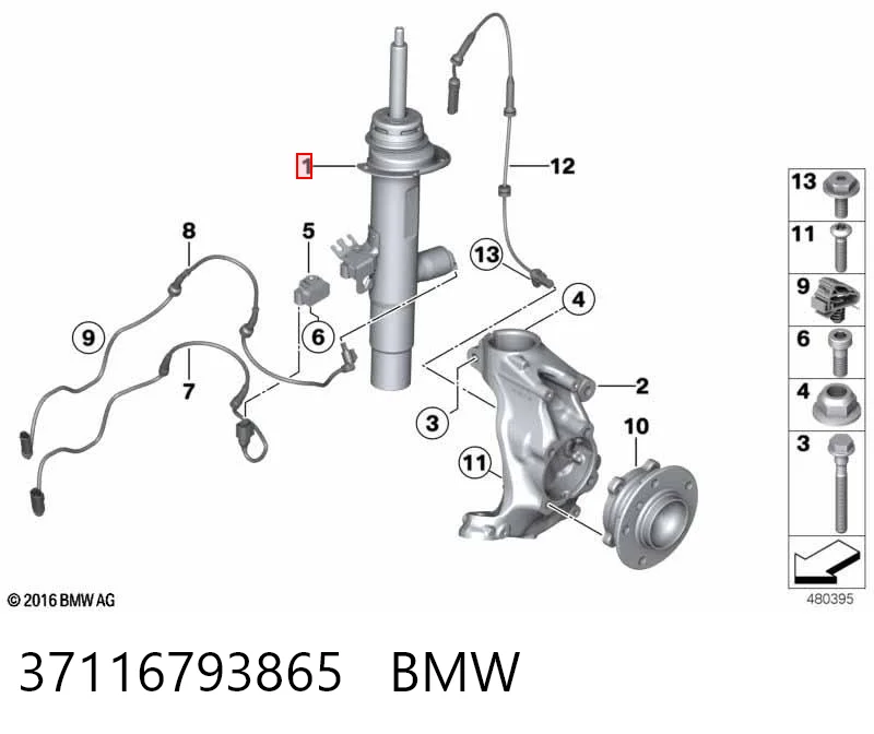 37116793865 BMW Амортизатор передний левый
