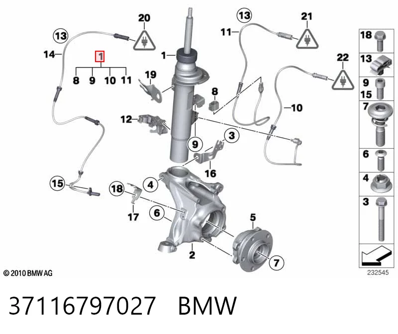 37116797027 BMW Амортизатор передний левый