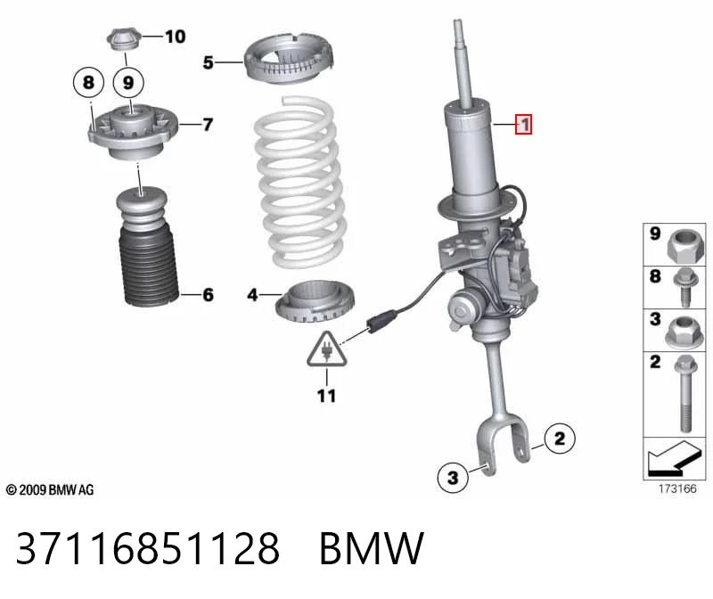 37116851128 BMW Амортизатор передней подвески правый
