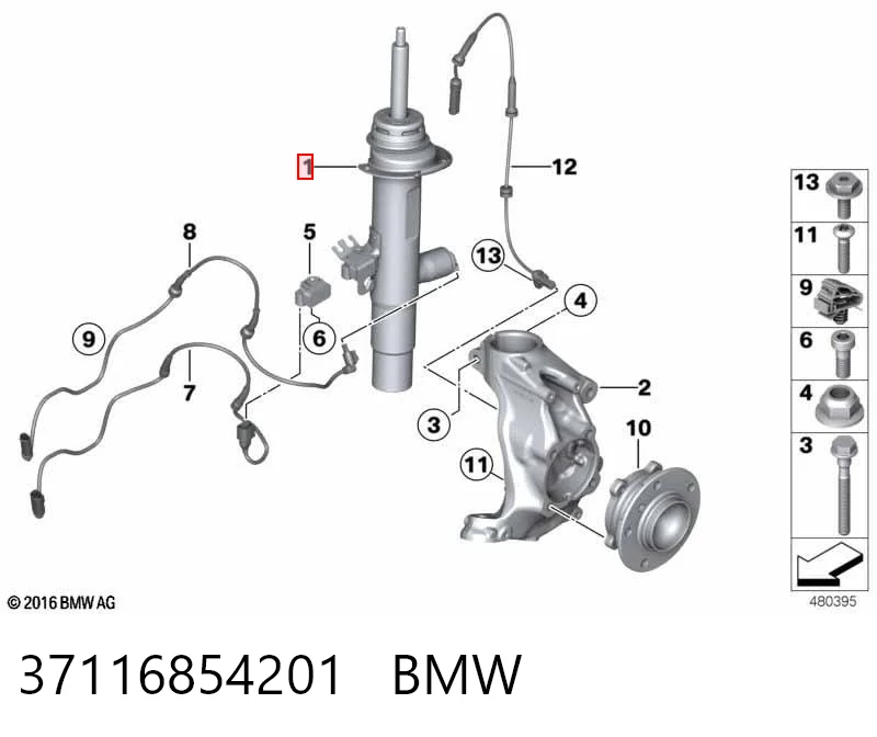 37116854201 BMW Амортизатор передний левый