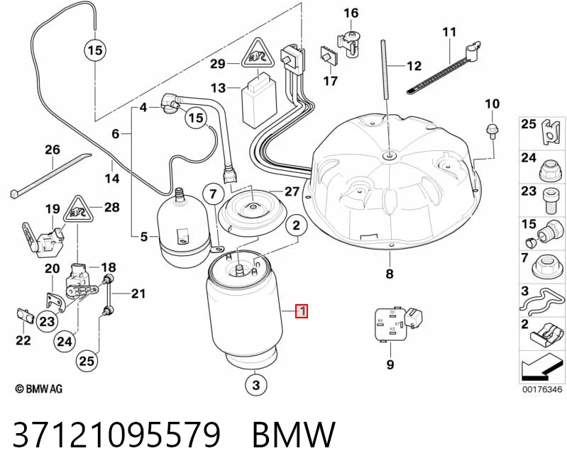 37121095579 BMW Пневморессора задняя