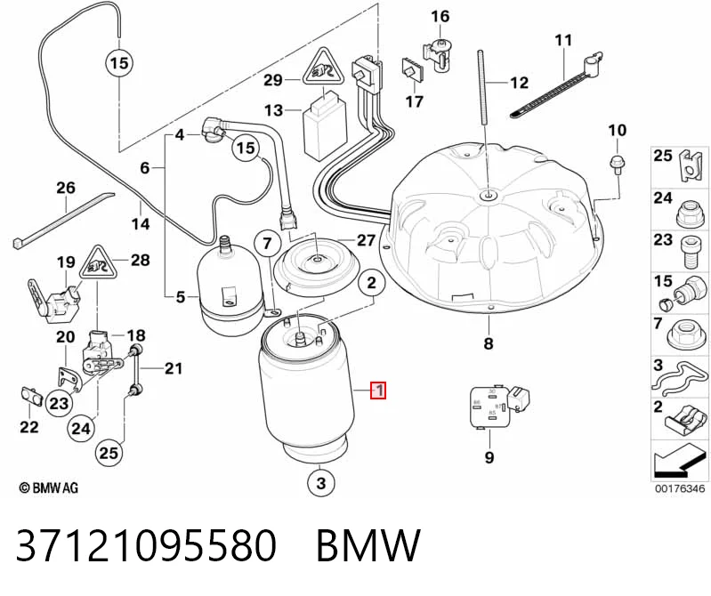 37121095580 BMW Пневморессора задняя