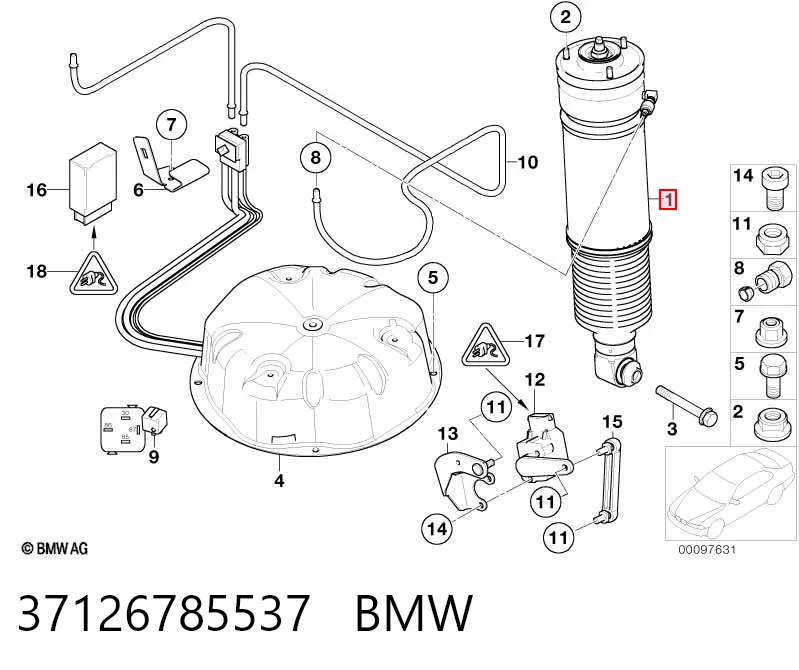 37126785537 BMW Амортизатор задней подвески, левый
