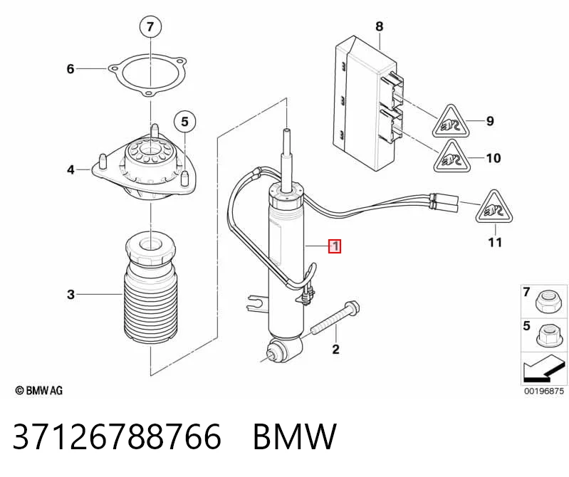 37126788766 BMW Стойка задняя правая