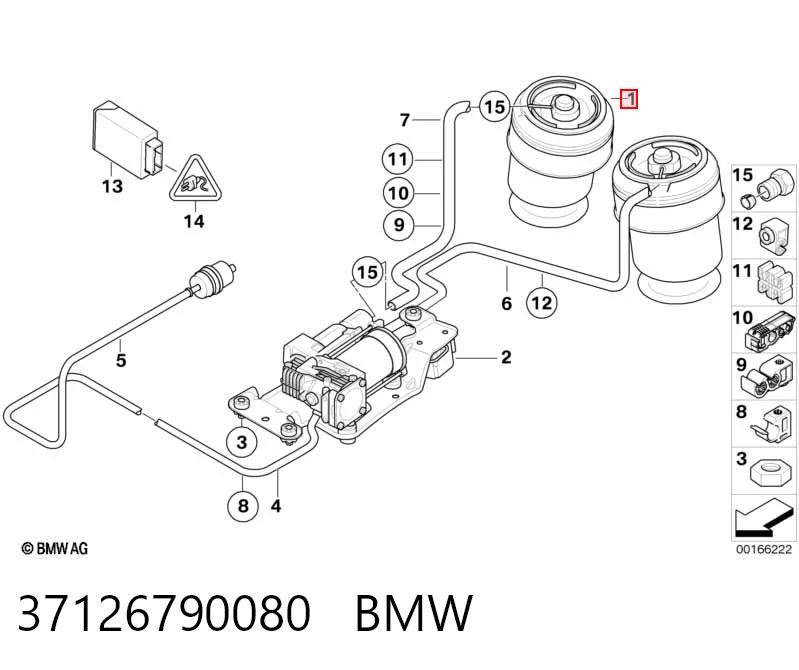 37126790080 BMW Пневморессора задняя