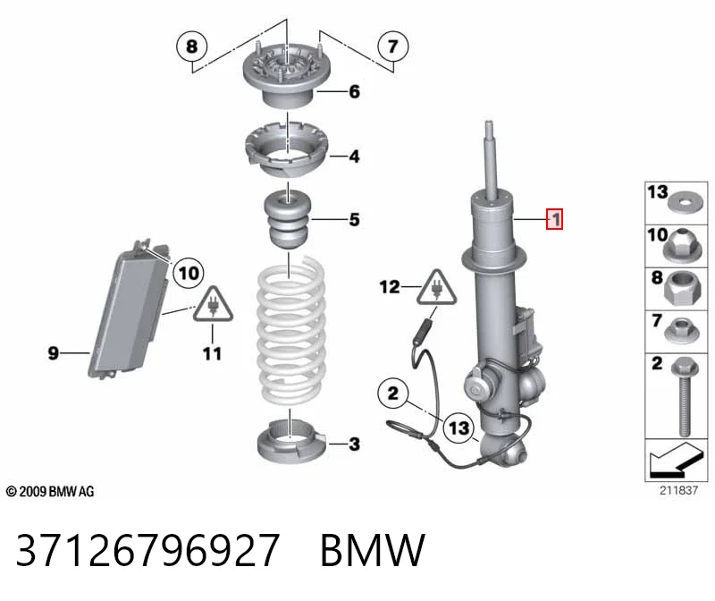 37126796927 BMW Амортизатор задней подвески, левый