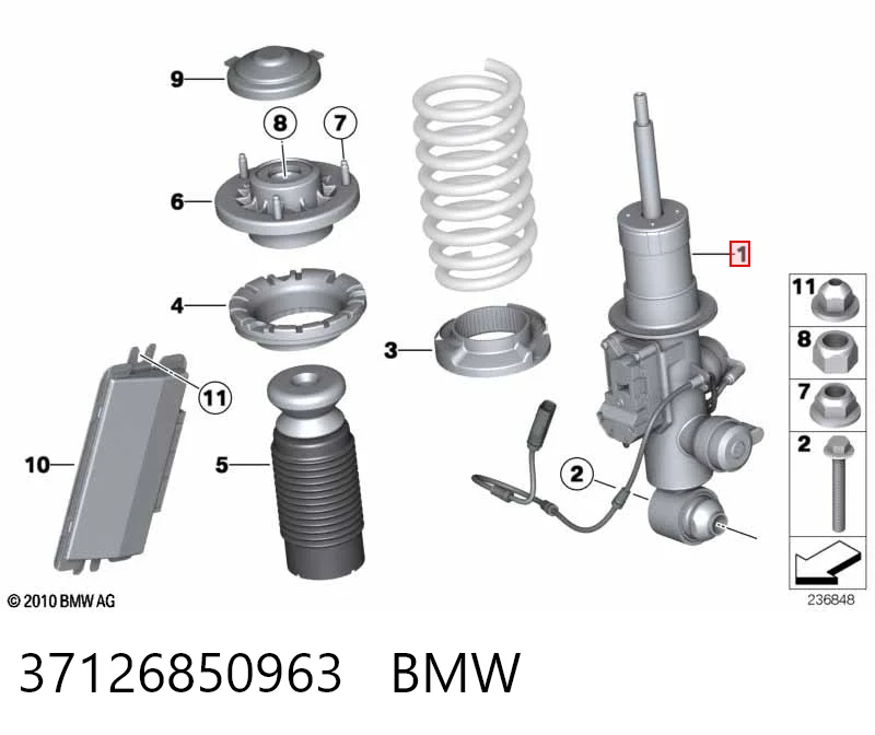 37126850963 BMW Амортизатор задней подвески, левый