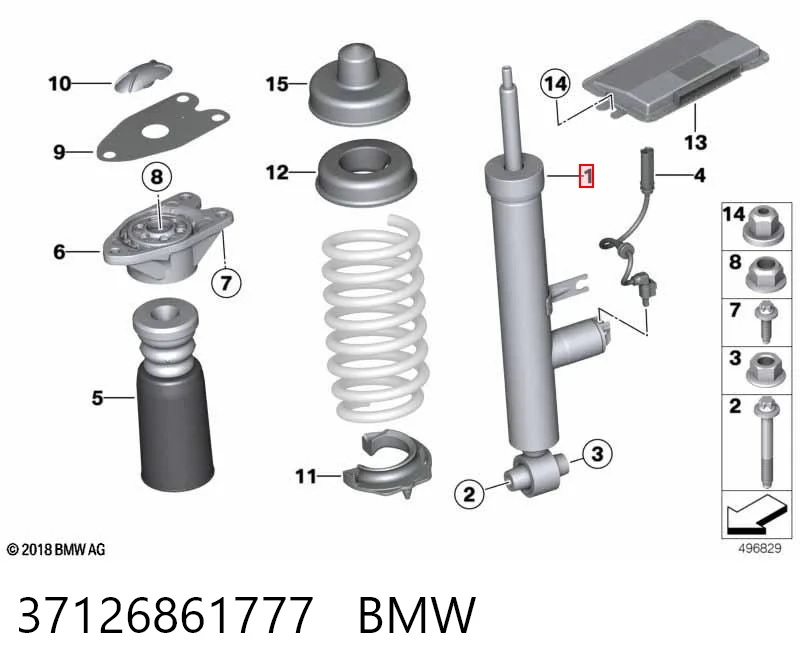 Амортизатор задний BMW 37126861777