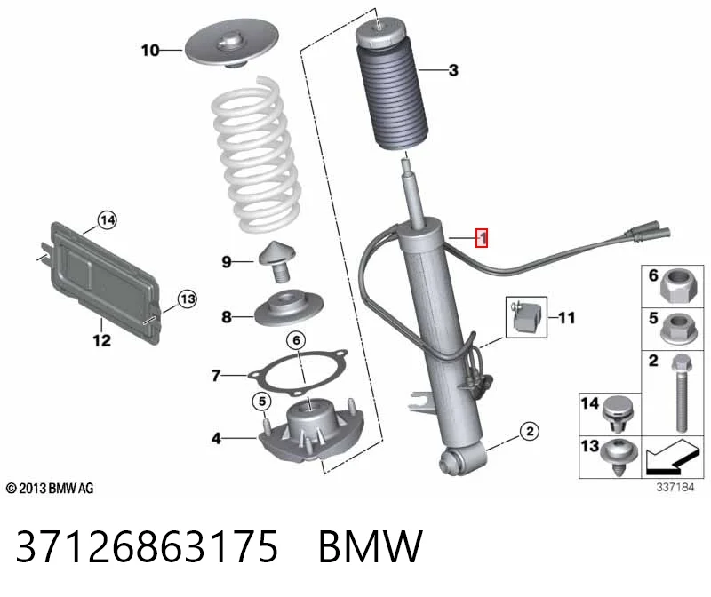 37126863175 BMW Амортизатор задней подвески, левый