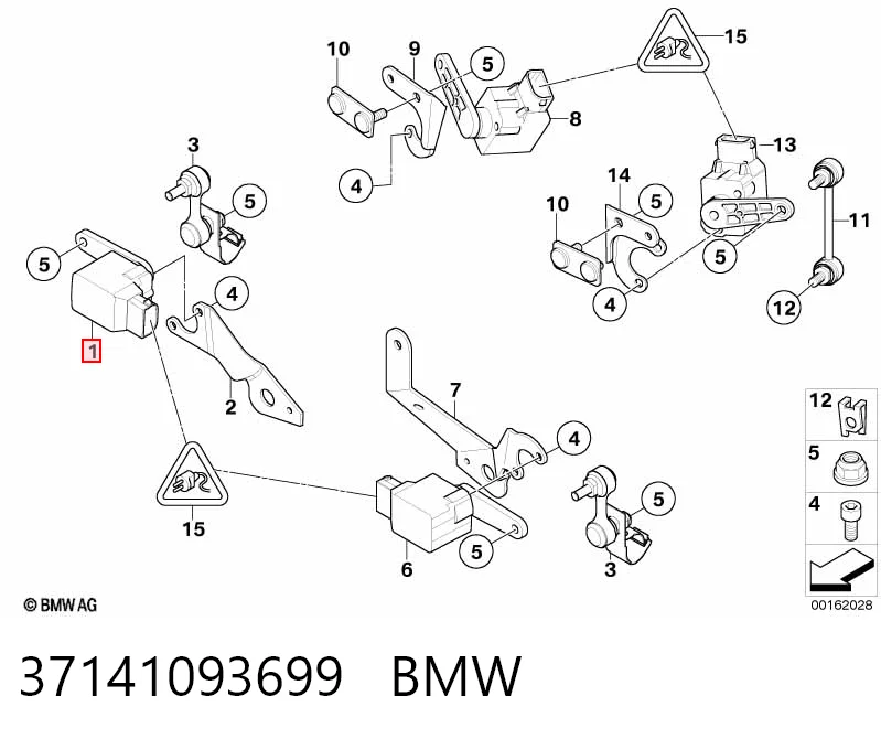 37141093699 BMW Датчик уровня положения кузова передний правый