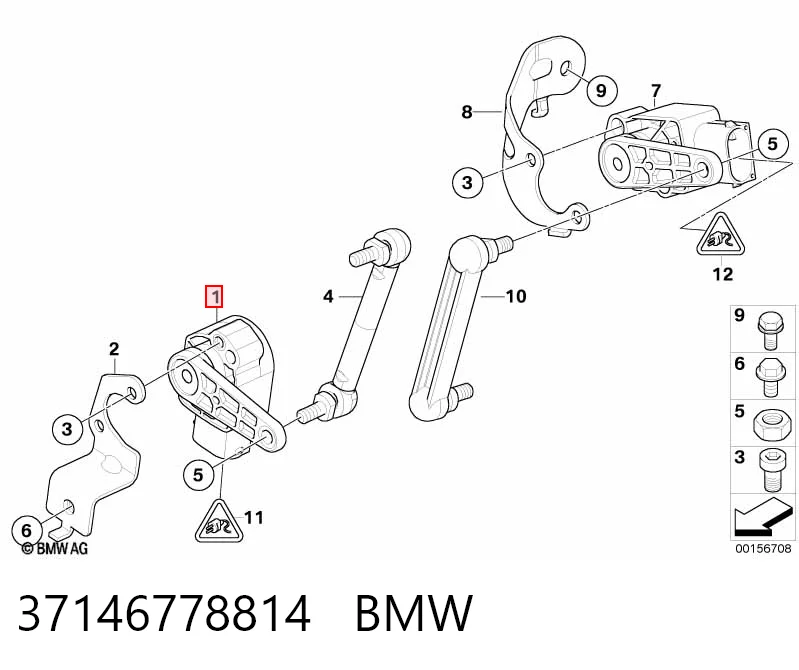 37146778814 BMW Датчик уровня кузова, передний