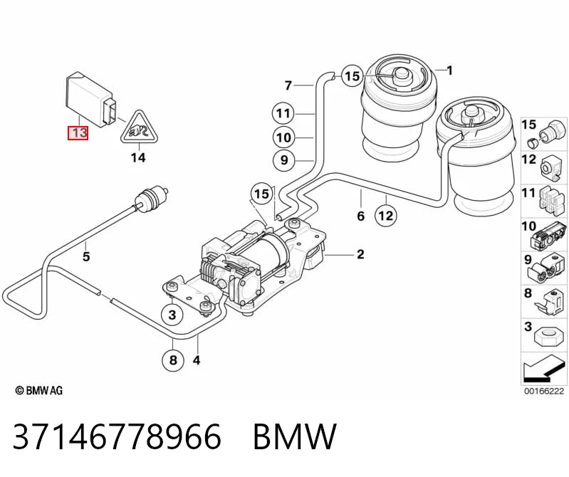 37146778966 BMW Блок управления пневмоподвеской