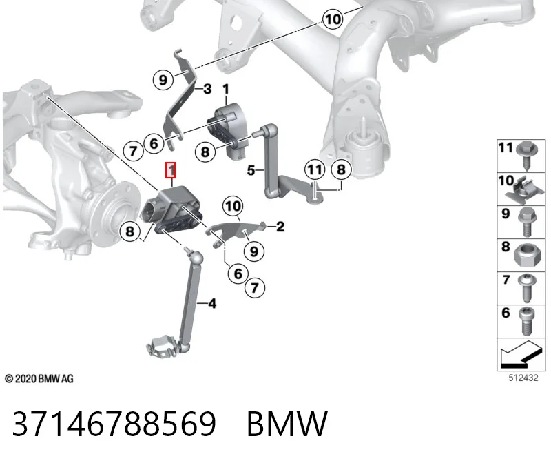 37146788569 BMW Задний датчик положения кузова