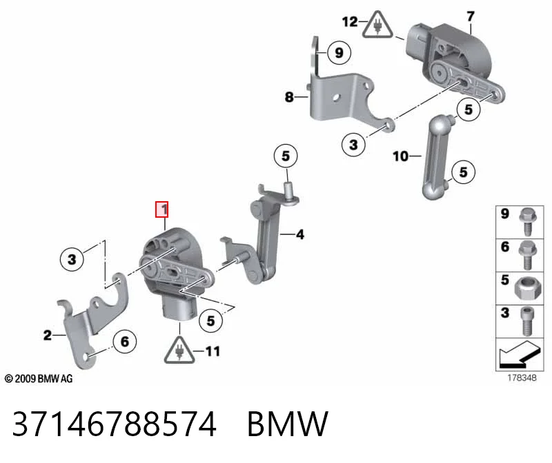 37146788574 BMW Датчик уровня положения кузова задний левый