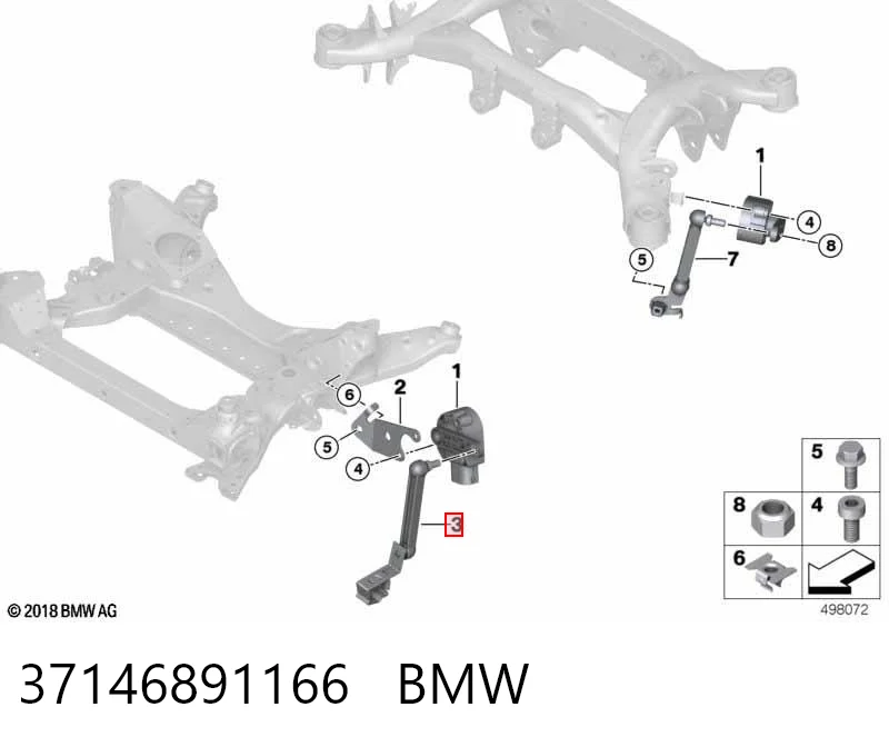 6891166 BMW Тяга датчика уровня положения кузова передняя