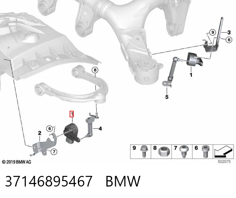 37146895467 BMW Датчик уровня кузова, передний