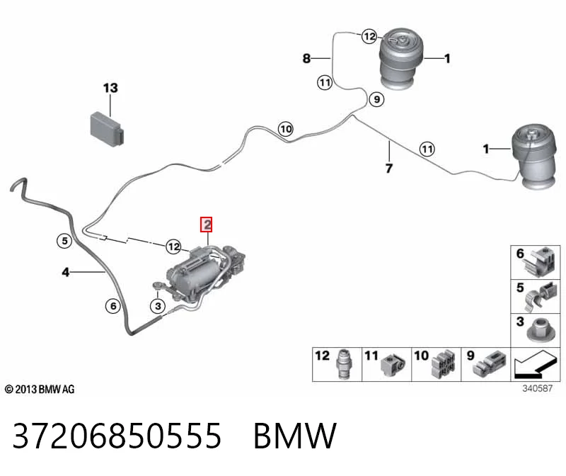 37206850555 BMW Компрессор подкачки амортизаторов