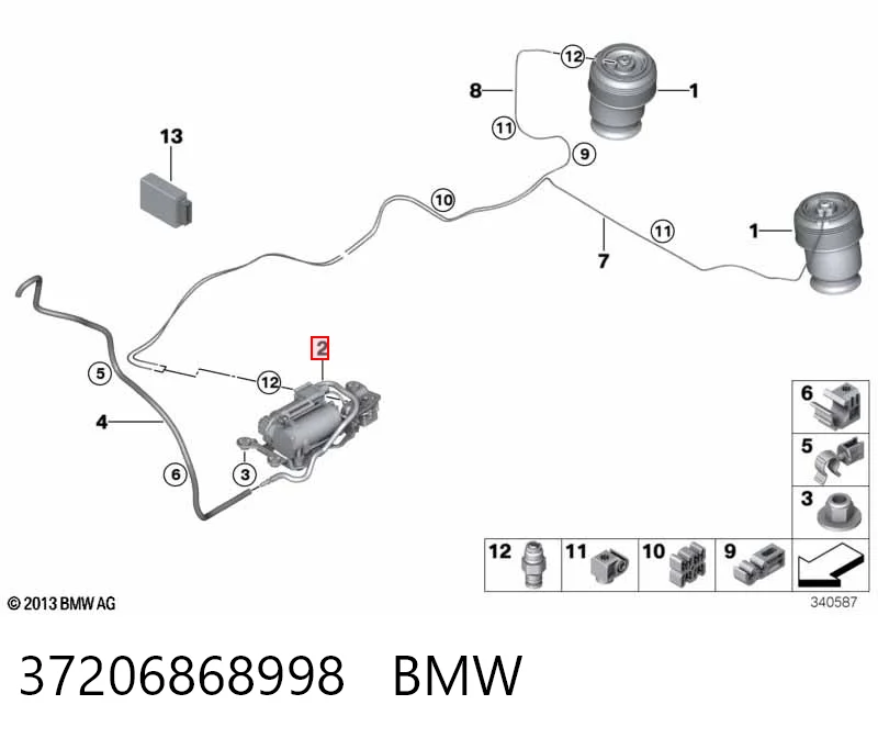 37206868998 BMW Компрессор подкачки амортизаторов