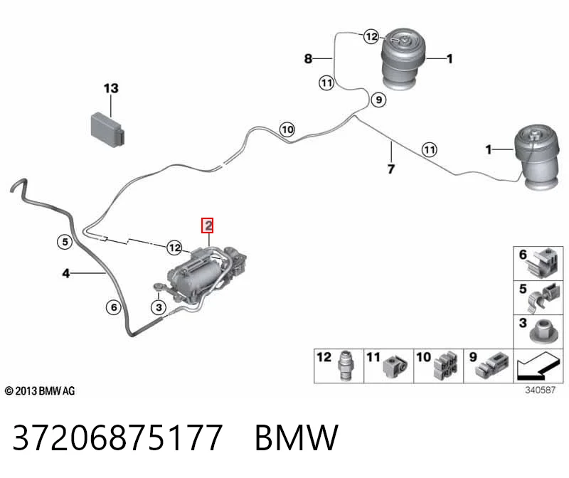 37206875177 BMW Компрессор подкачки амортизаторов