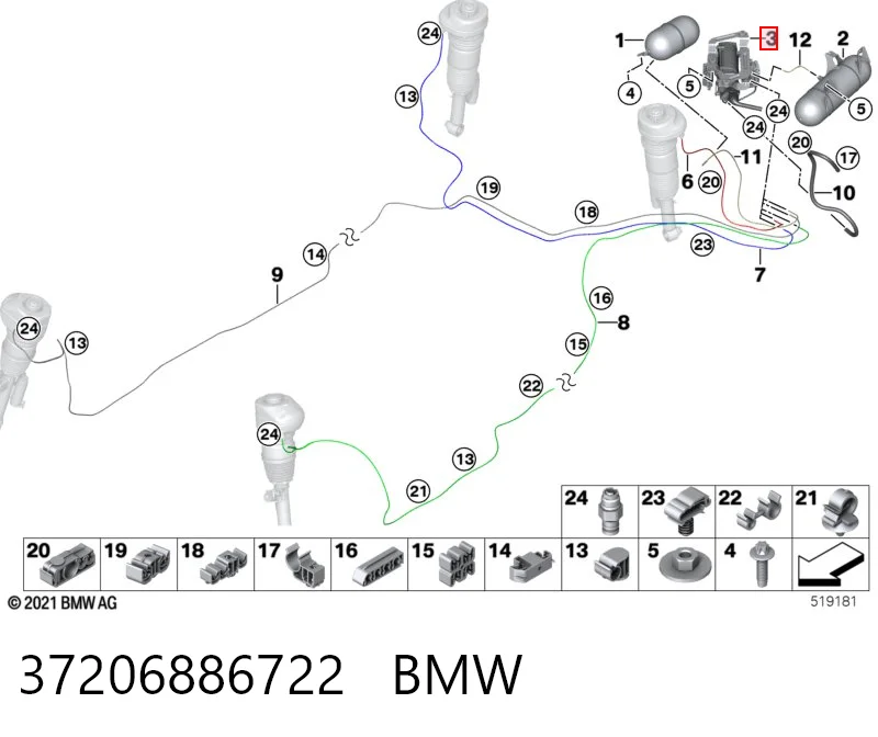 37206886722 BMW Компрессор подкачки амортизаторов