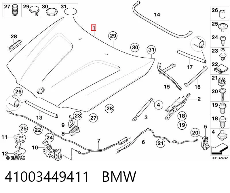 Капот на BMW X3  E83