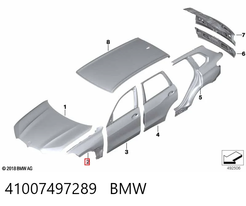 41007497289 BMW Переднее левое крыло
