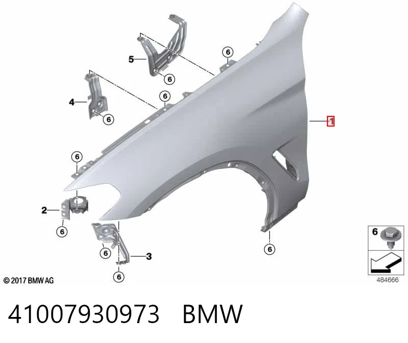 41007930973 BMW Переднее левое крыло