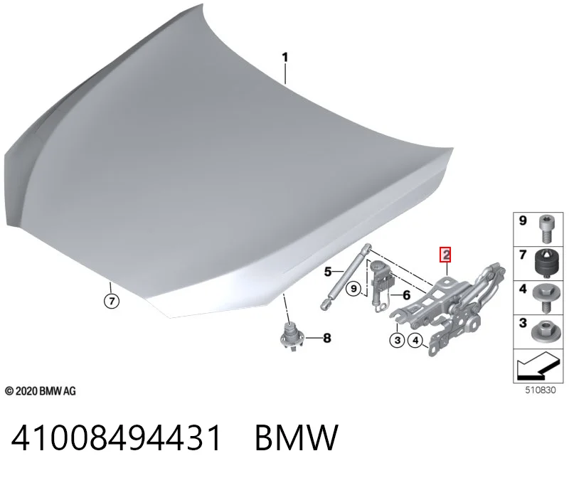 41008494431 BMW Шарнир капота левый