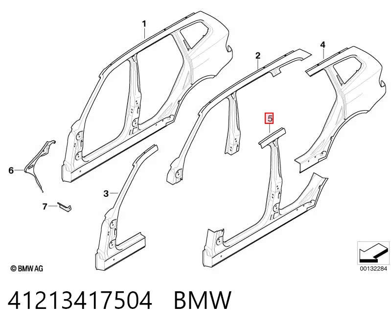 Порог внешний правый BMW X3 внедорожник (E83) (2004 - 2010) цена, от 190.05 USD