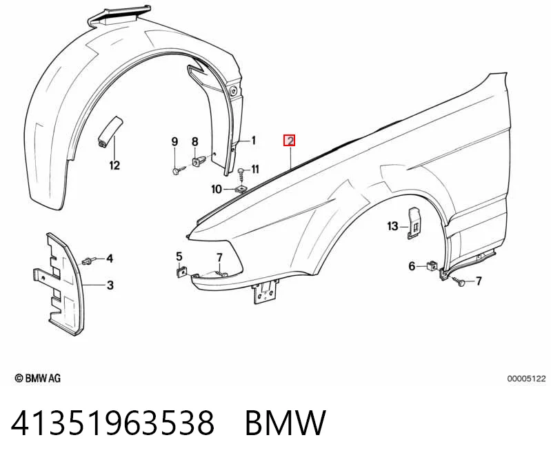 Переднее правое крыло на BMW 7  E32