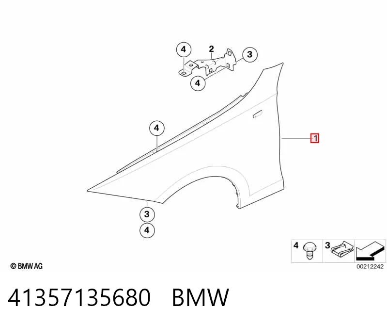  Крыло переднее правое BMW 3 