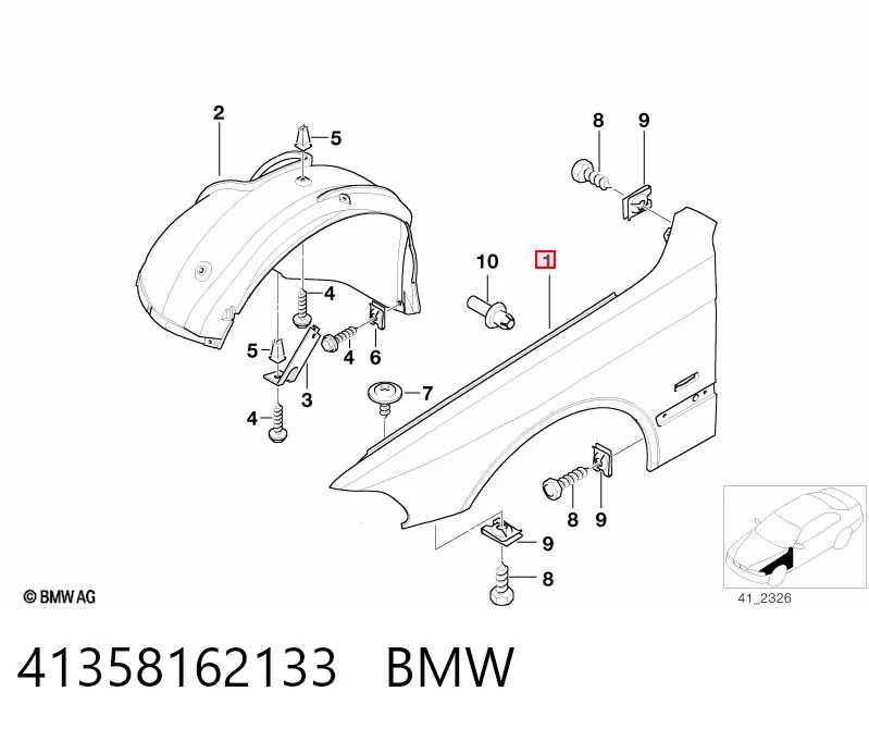 Крыло переднее левое TYG BM10010AL цена, от 56.17 USD
