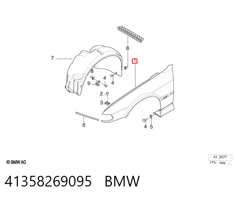 Переднее левое крыло на BMW 7  E38
