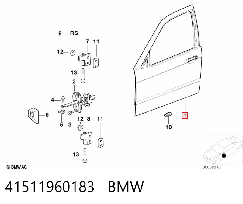 Водительская дверь на BMW 3  E36