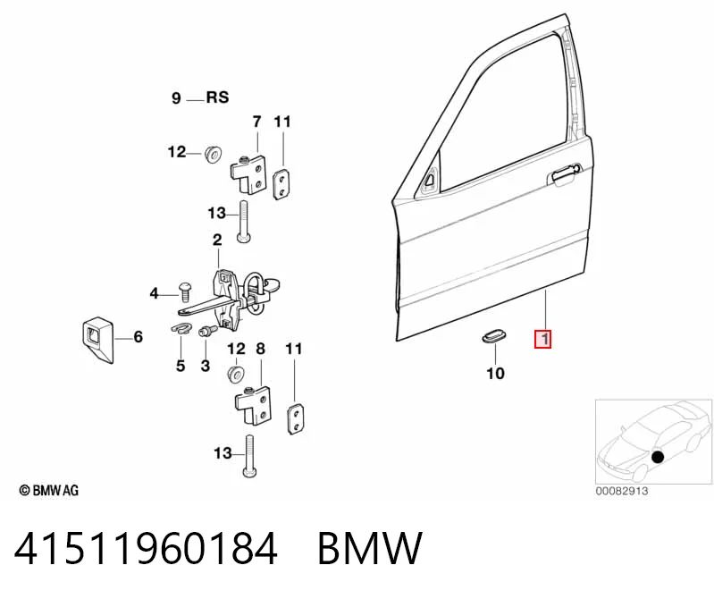 Дверь передняя правая на BMW 3  E36