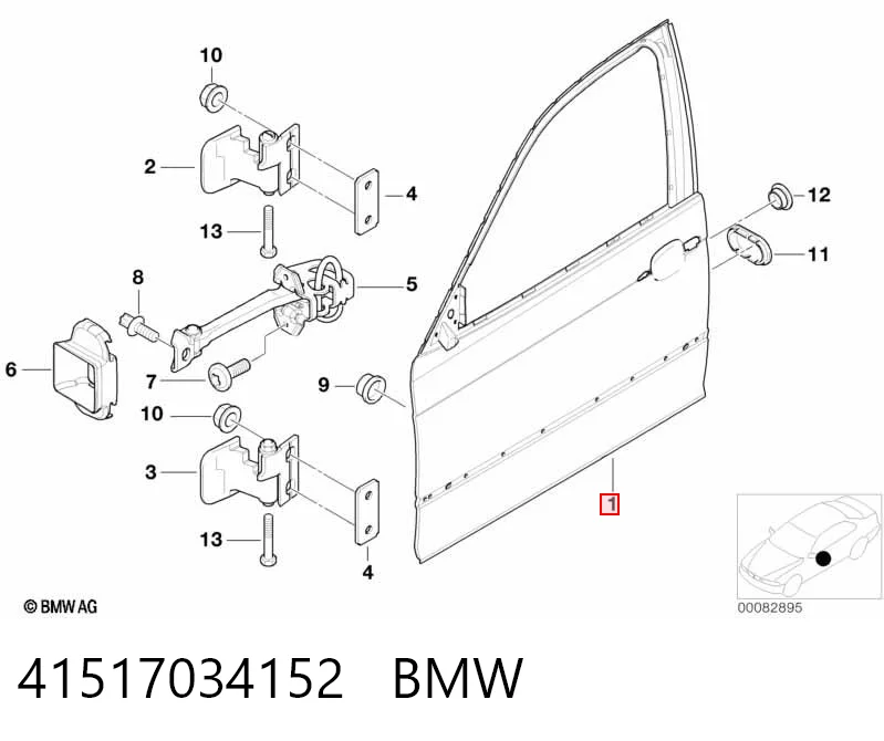 Дверь передняя правая на BMW 3  E46