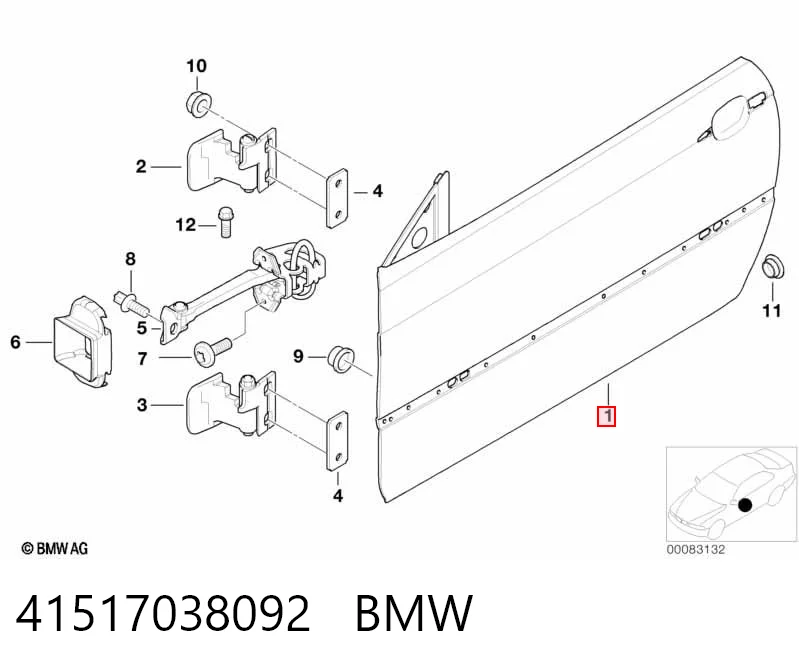 Дверь передняя правая на BMW 3  E46