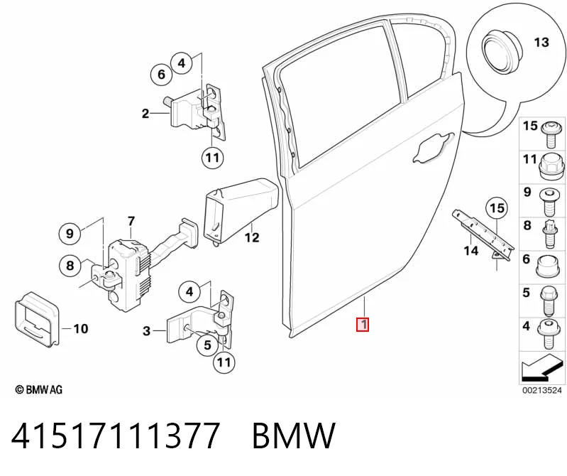 Дверь пассажирская задняя левая на BMW 5  E60