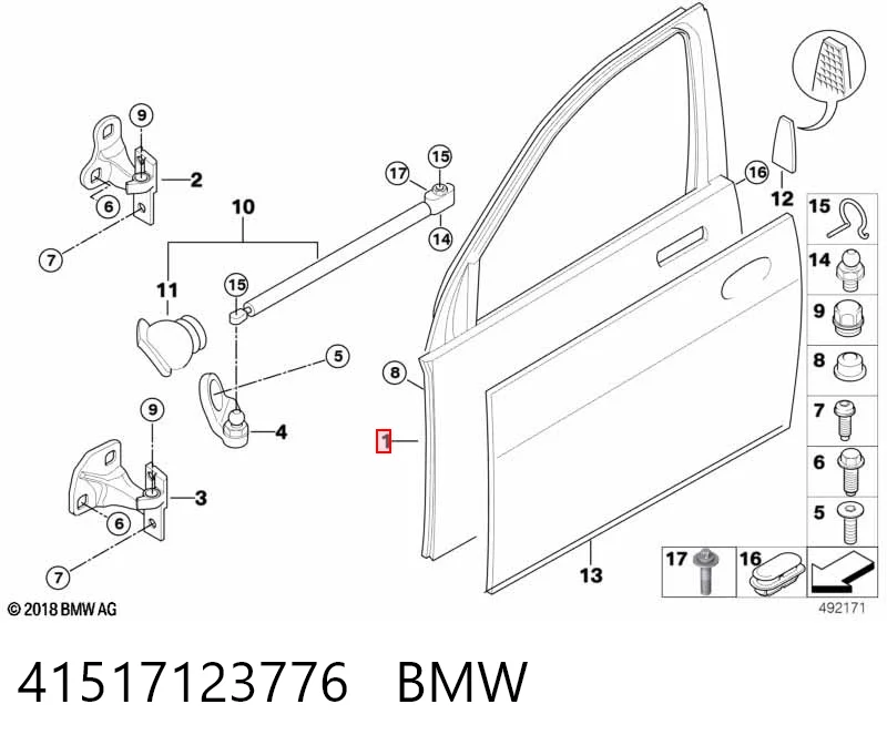 Дверь передняя правая на BMW 7  E65, E66, E67