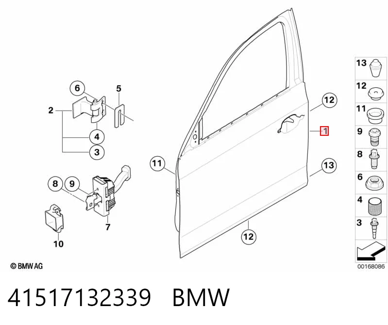 Водительская дверь на BMW 1  E81