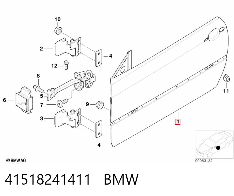 Передняя левая дверь BMW 3 купе (E46) (1999 - 2006) цена, от 300.90 USD
