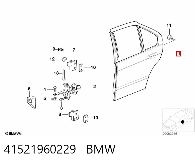 Дверь пассажирская задняя левая на BMW 3  E36