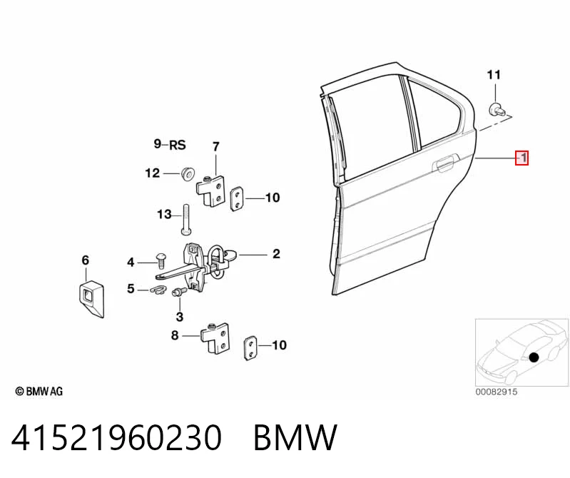 Дверь задняя, правая на BMW 3  E36