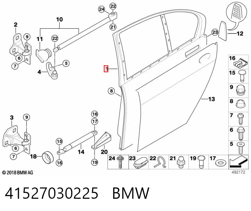 Дверь пассажирская задняя левая на BMW 7  E65, E66, E67