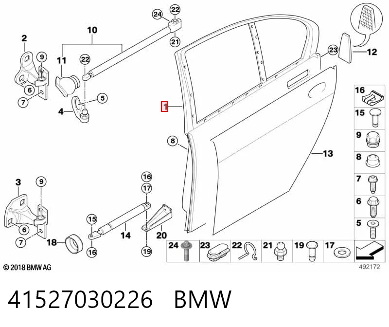 Дверь задняя, правая на BMW 7  E65, E66, E67